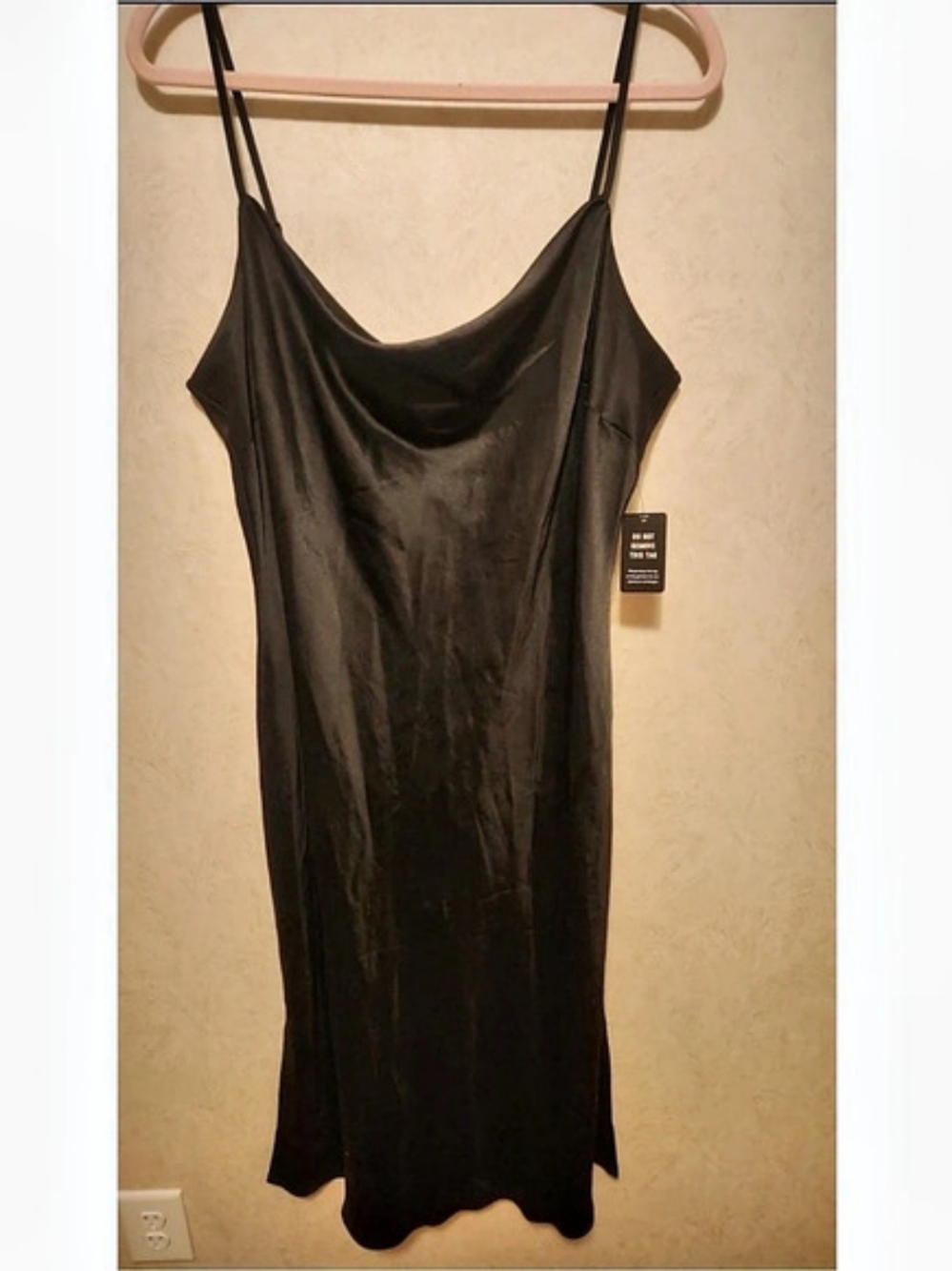 Express Black Satin-Look Maxi Dress Size XL NWT